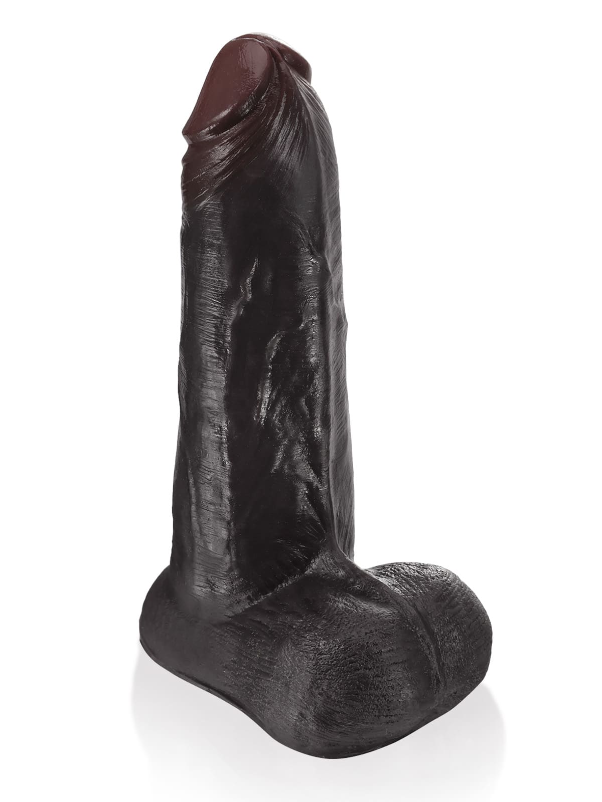 Phantom 9" x 2" Black Sliding Skin Vac-U-Lock Dildo With Moving Balls & Suction Cup