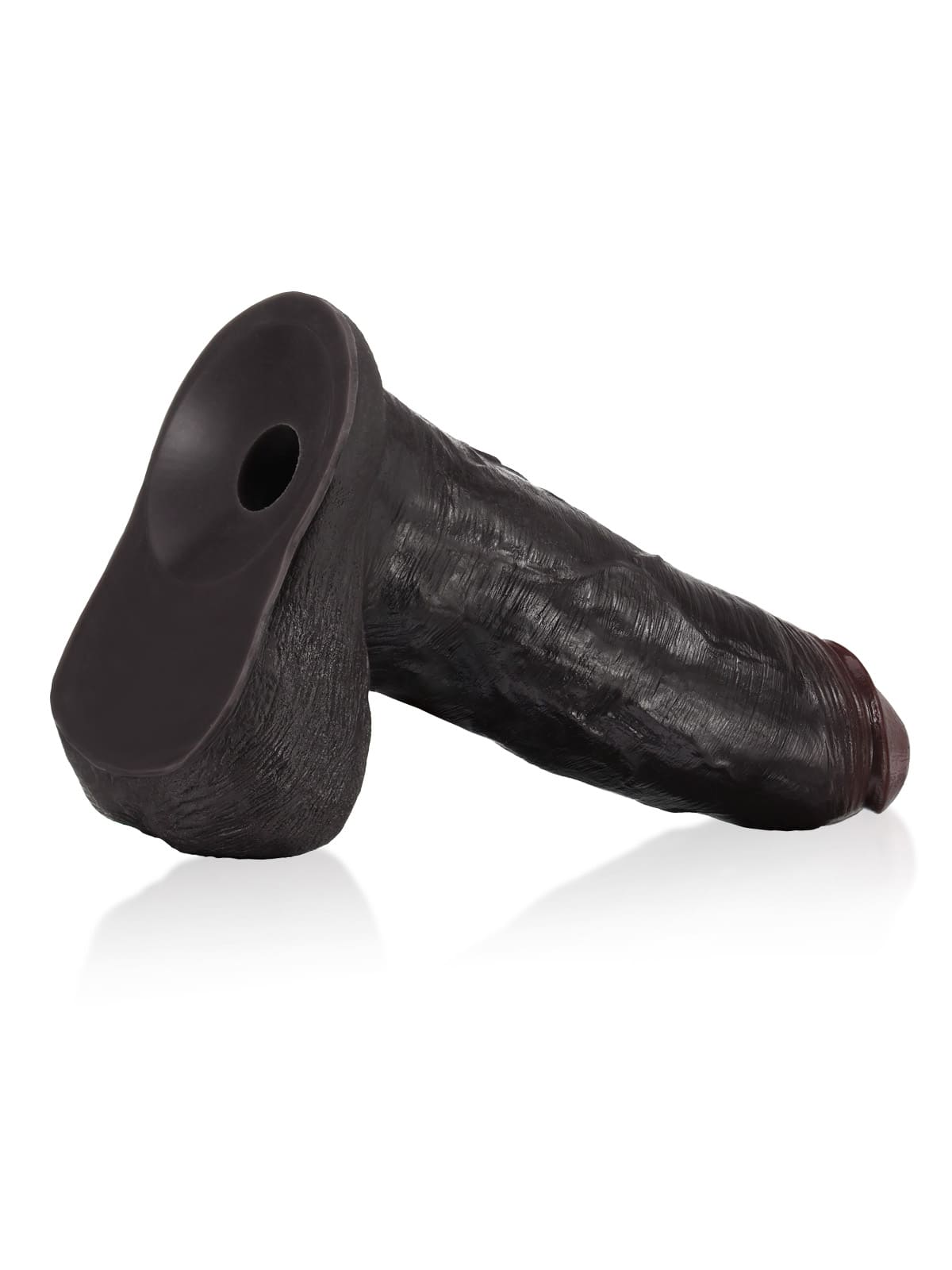 Phantom 9" x 2" Black Sliding Skin Vac-U-Lock Dildo With Moving Balls & Suction Cup