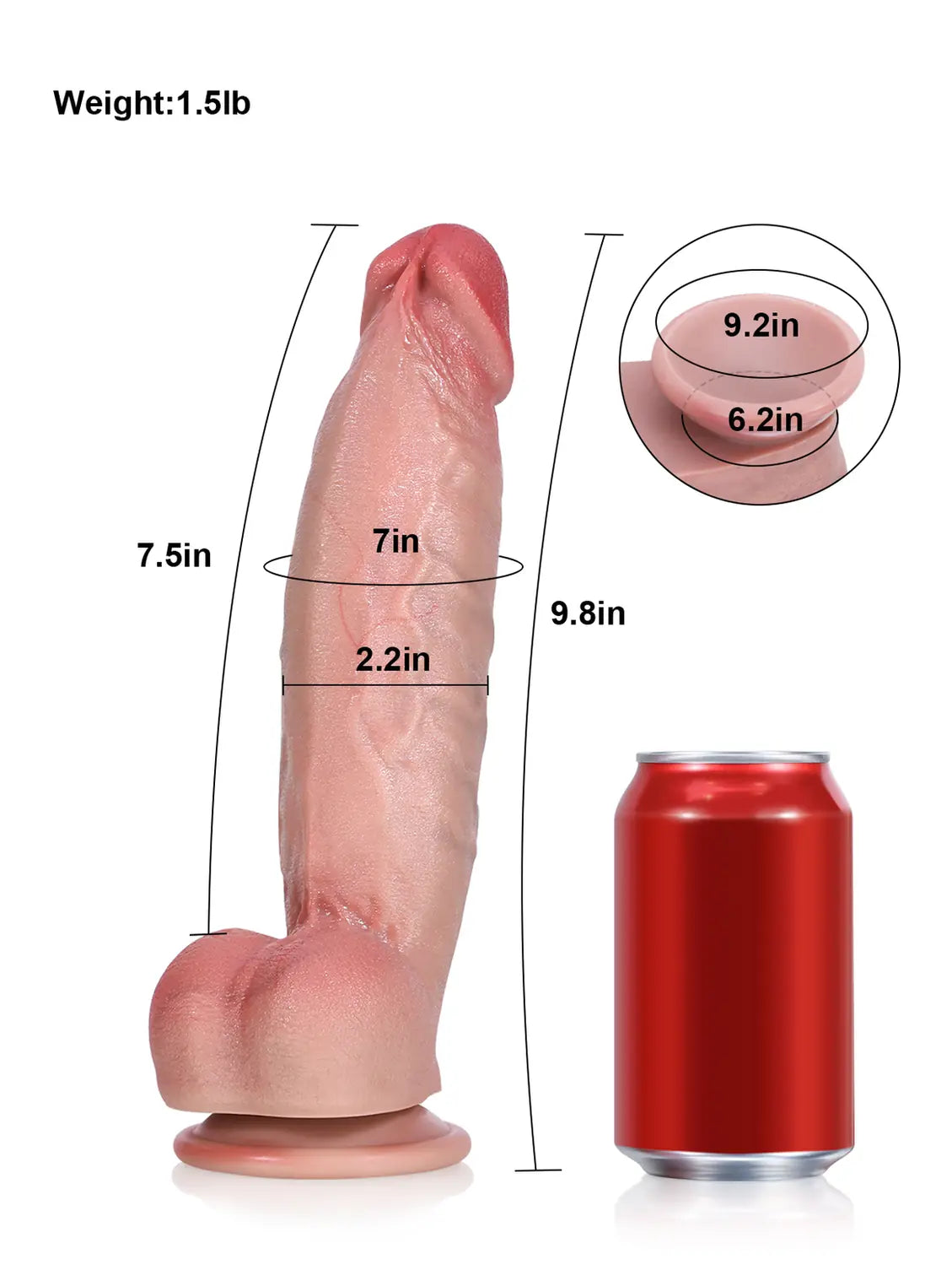 Anders 9.8" x 2.2" - Big Brother Realistic Soft Flesh Like Thick Short Fat Dildo