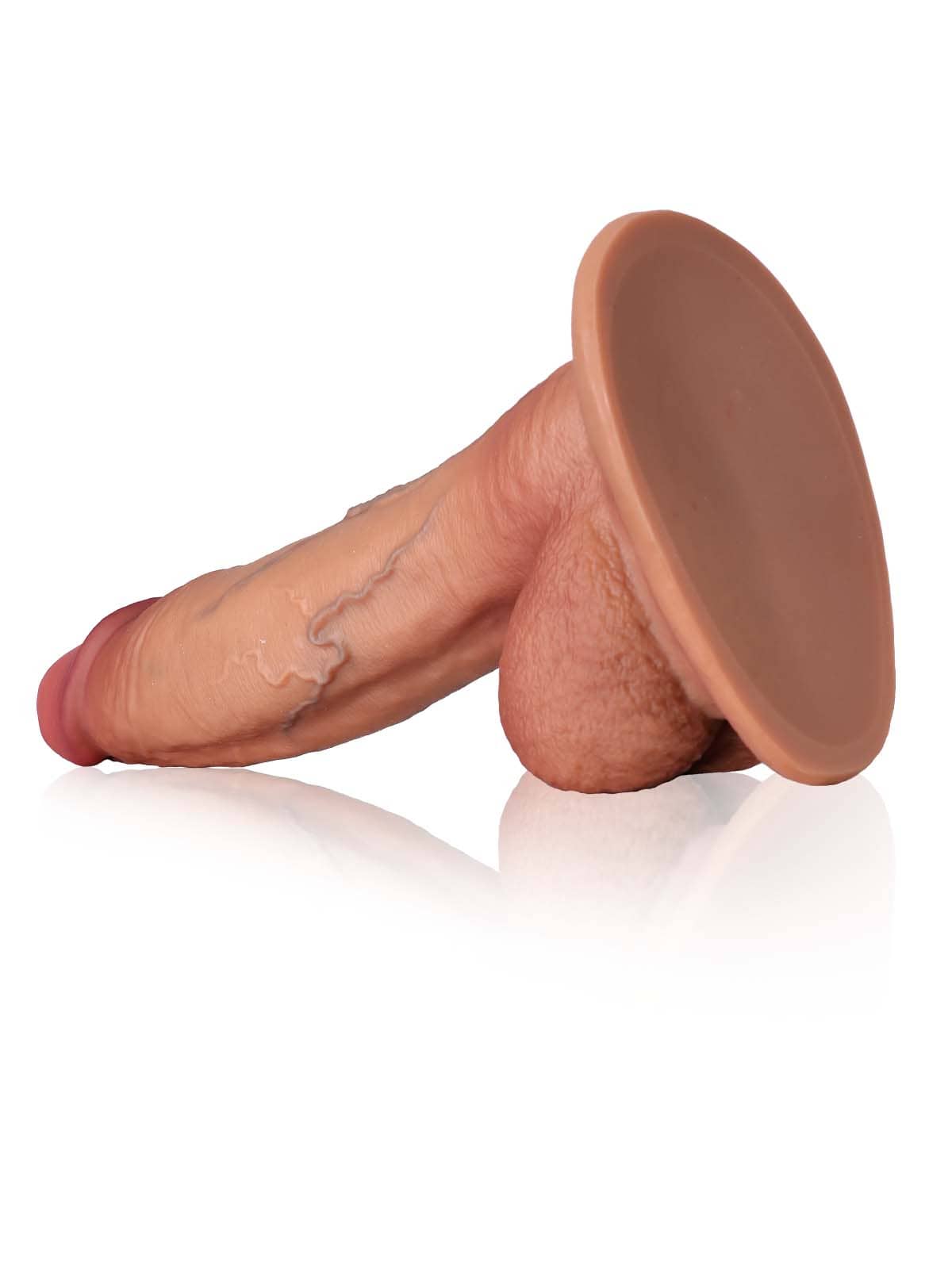 12" x 2.7" XXL Big Boy Huge Thick Realistic Curved Brown Dildo