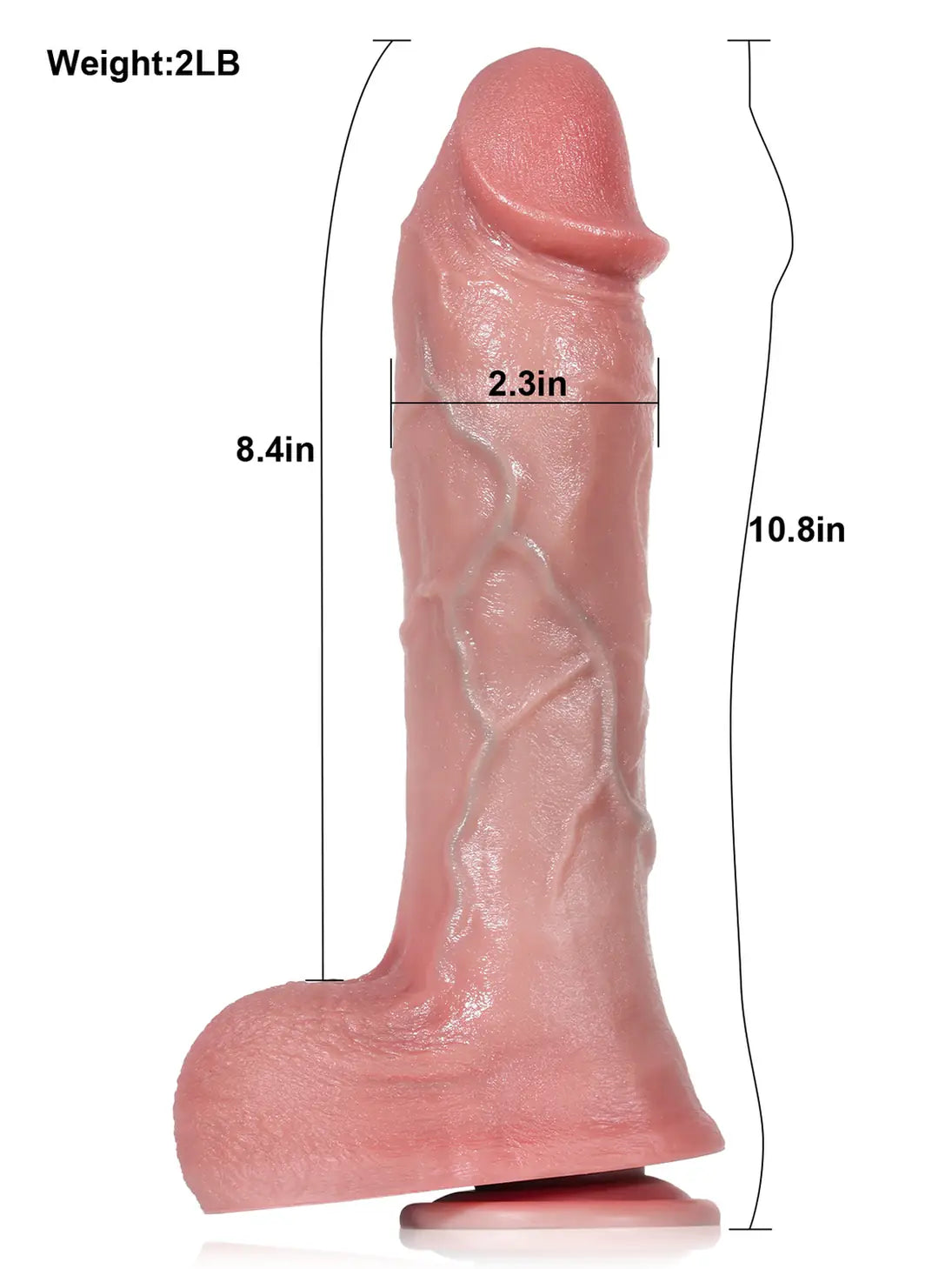 Hagen 10.8" x 2.3" Thick Thrusting Dildo with Vibration & Remote Control