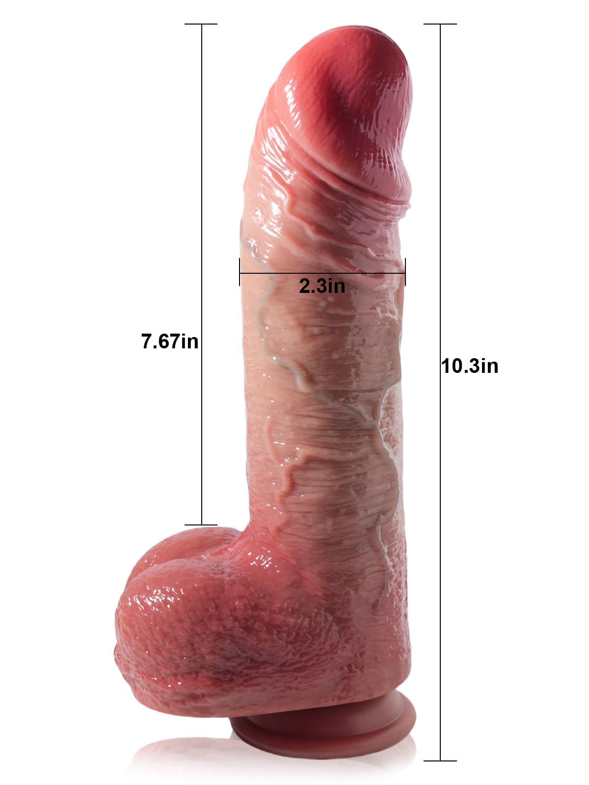 Patrick 10.3" x 2.3" Thick Vibrating Thrusting Dildo 7 Modes Thrusting & 3 Modes Vibrating