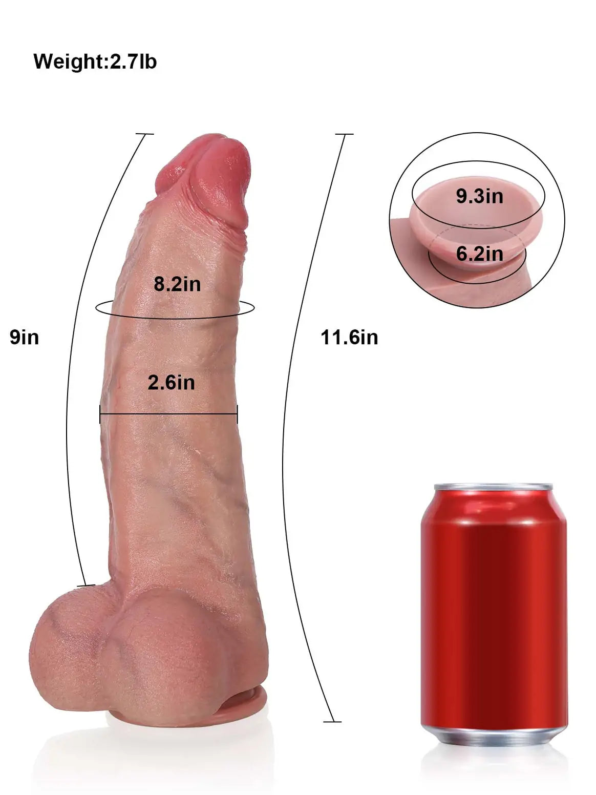 Galadriel 11.6" x 2.6" - Realistic Soft Flesh Like Hue Thick Short Fat Dildo