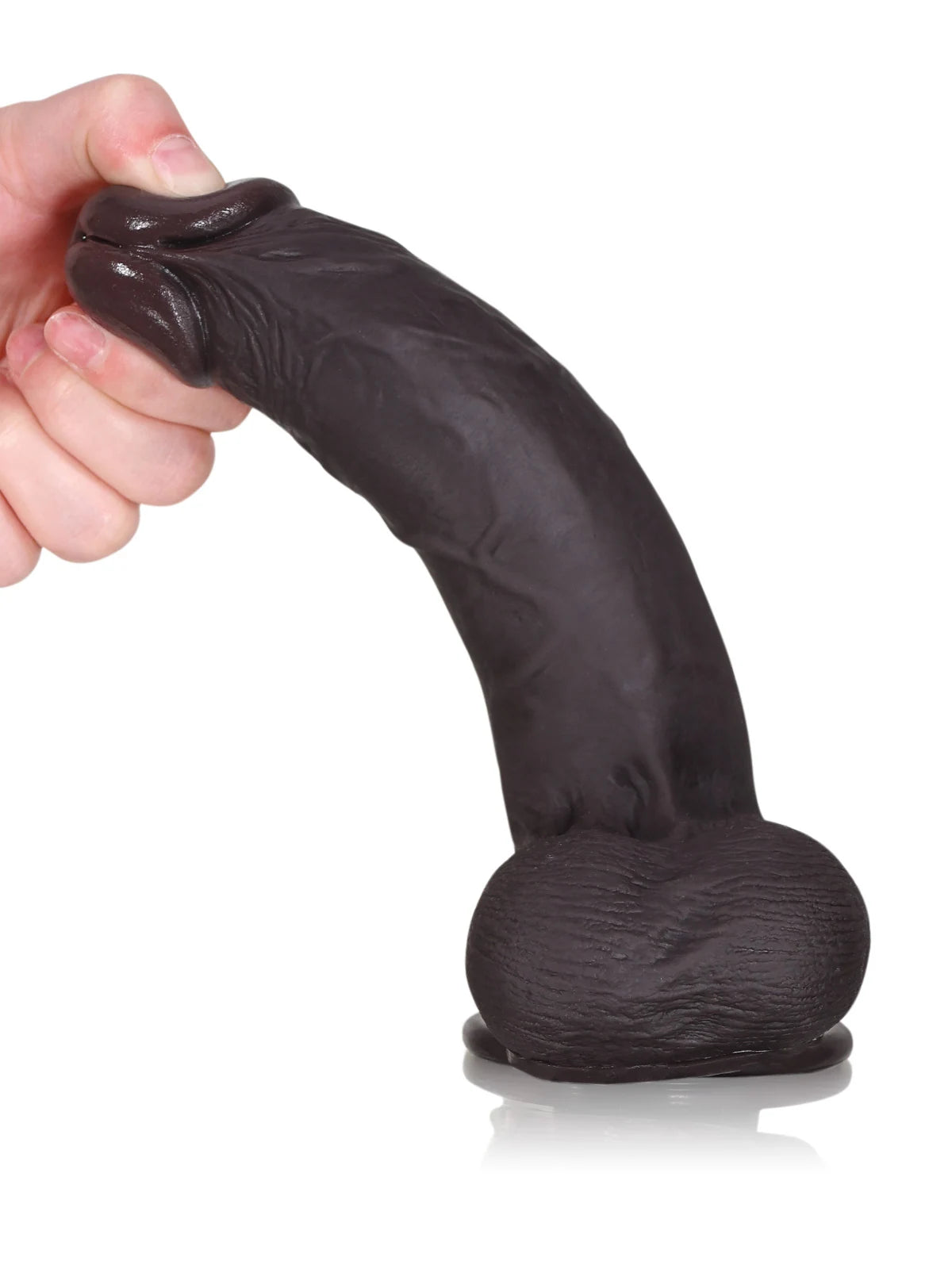 Billy 8.7" x 1.7" Black Sliding Skin Dildo With Moving Balls