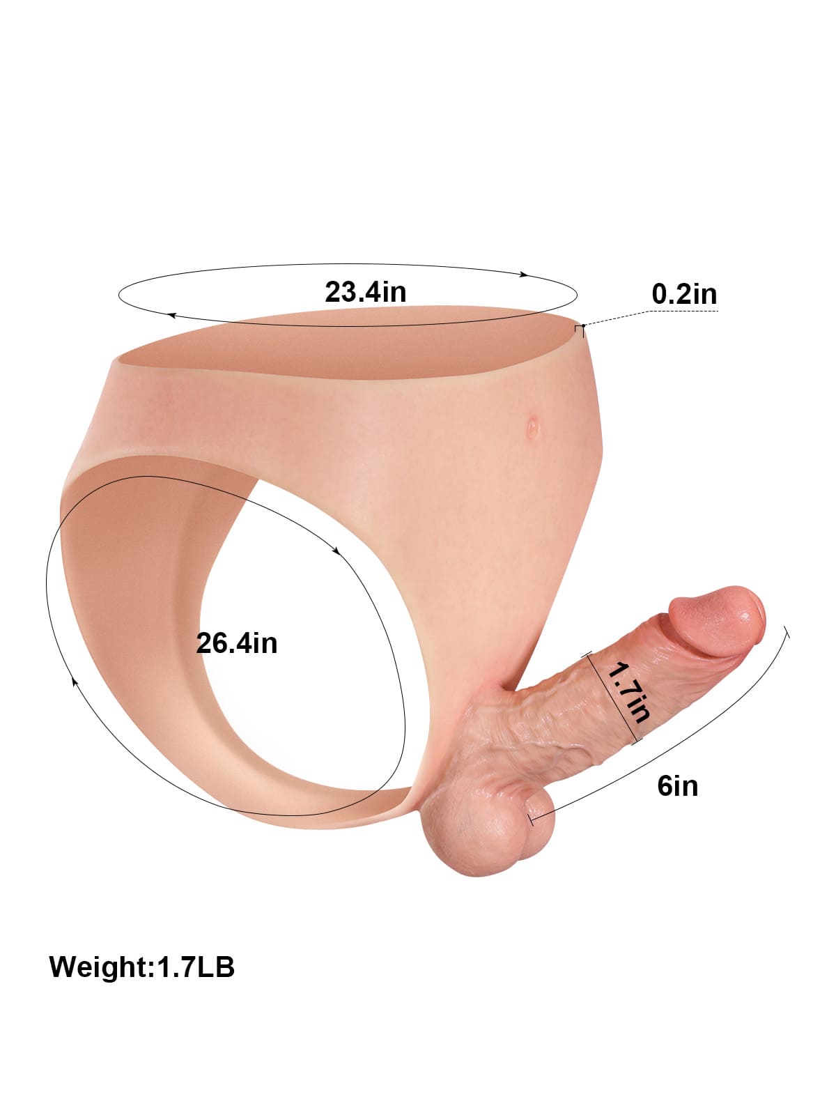 Owen 6" x 1.7" Realistic Life Like Soft Cyber Skin Strap On Dildo