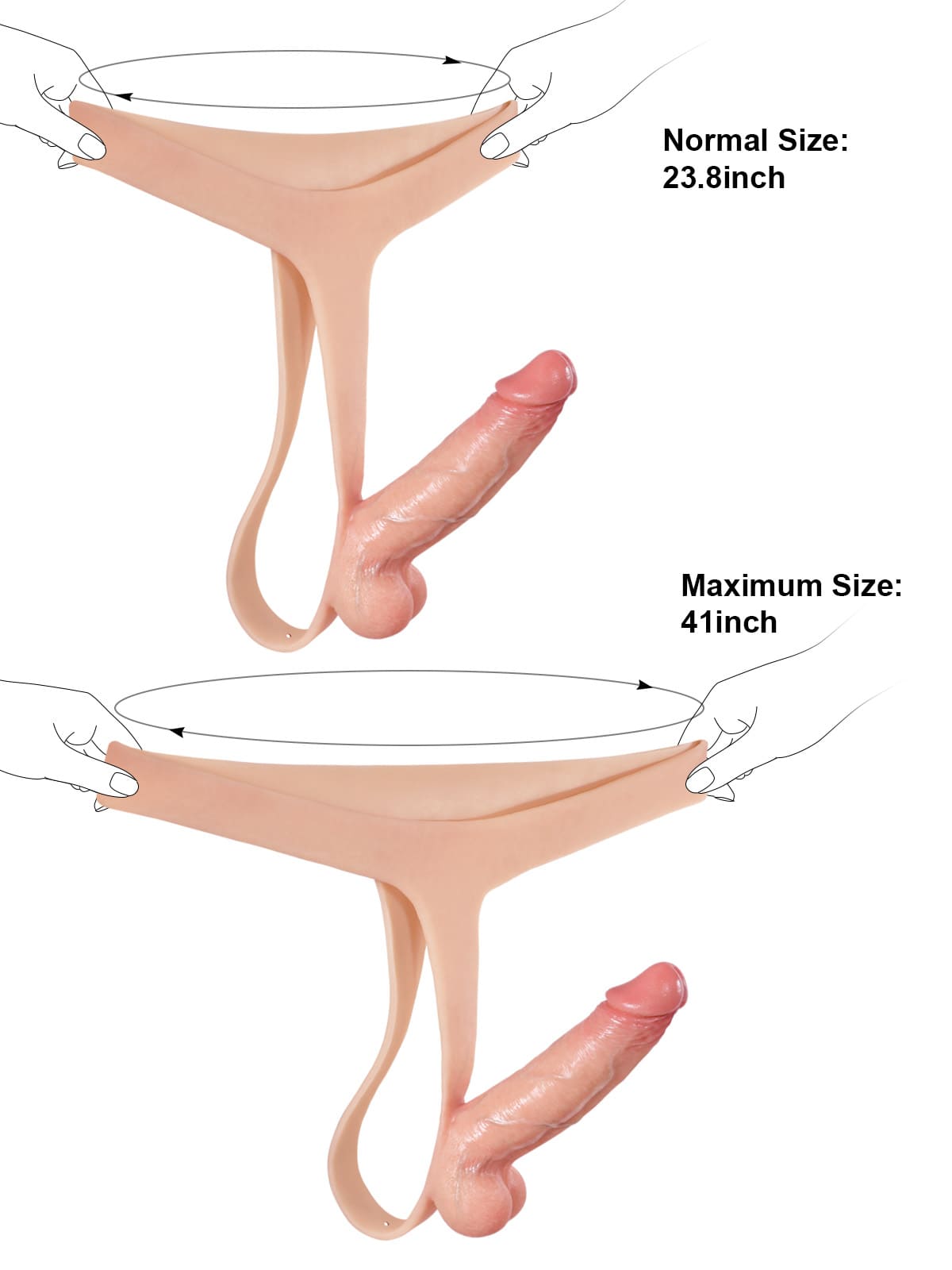 Nathan 6" x 1.5" Flesh Realistic Silicone Strapped Dirty Penis, Sexy Thong Style - with Dildo