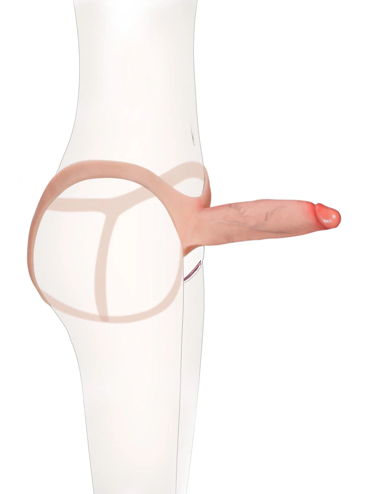 Emberfall 7.5" x 2" Hollow Strap-On with Penis Extension Sleeve For Women, Men, and Couples • ED Support • Wearable Design