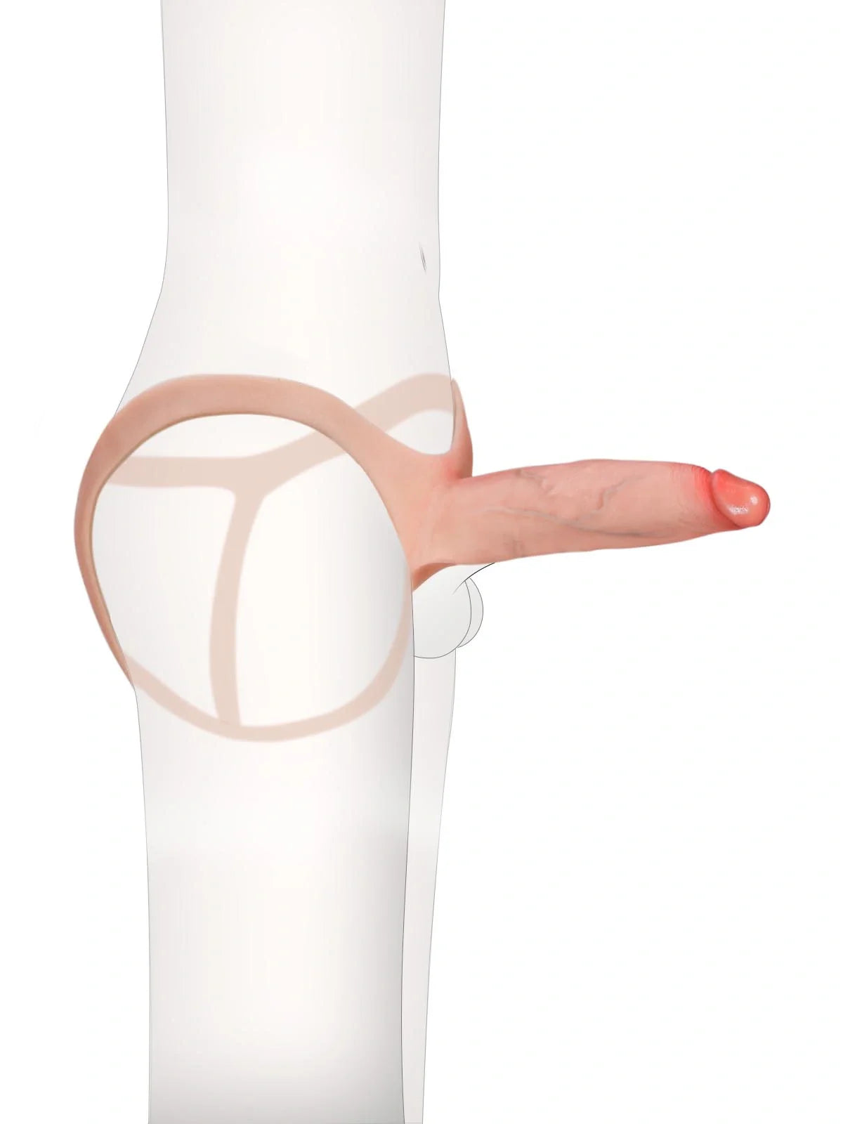 Emberfall 7.5" x 2" Hollow Strap-On with Penis Extension Sleeve For Women, Men, and Couples • ED Support • Wearable Design