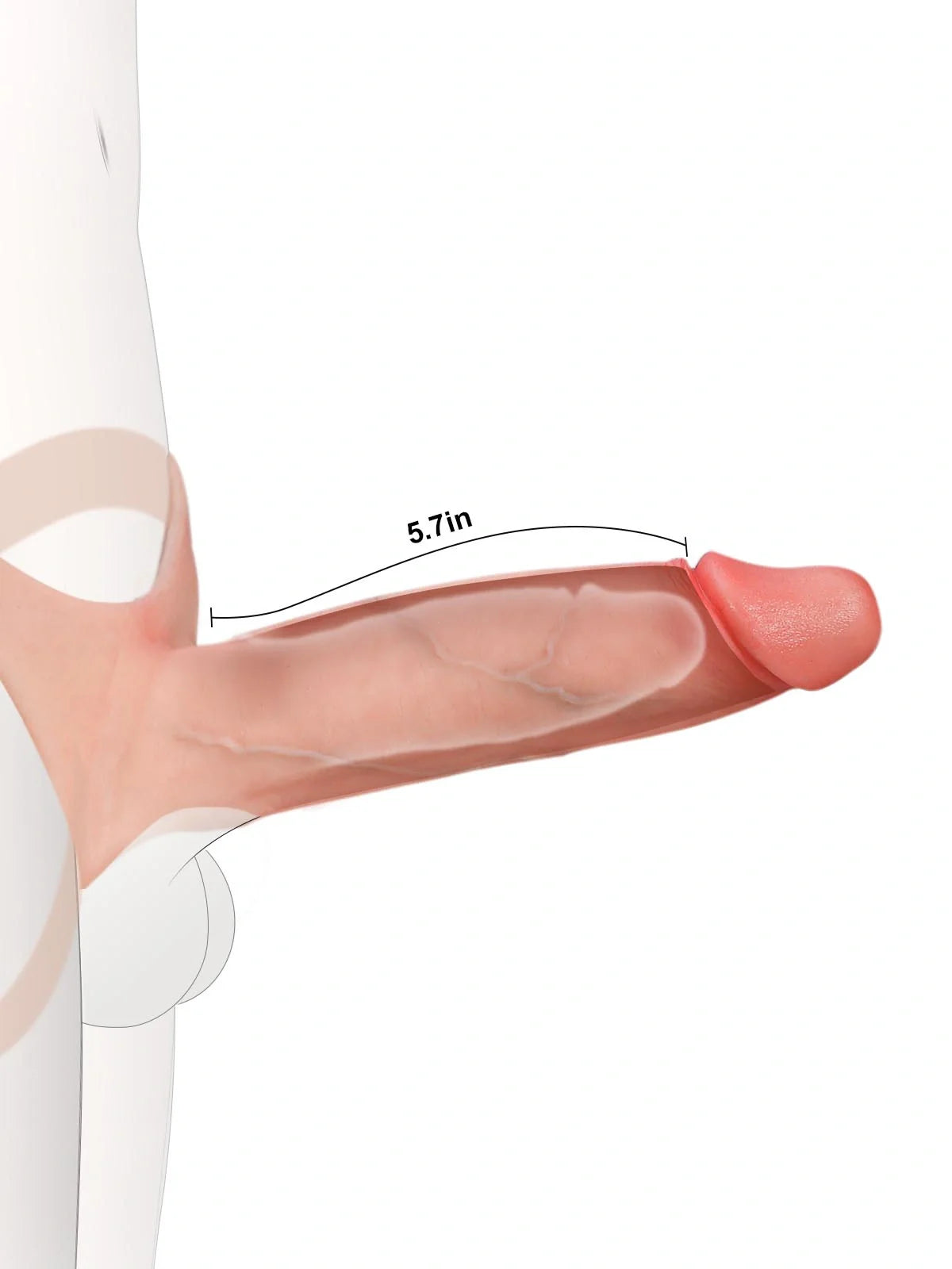 Seraphine 8.3" x 2.2" Wearable Hollow Dildo Strap-On • Penis Extender • ED Sleeve • For Women & Men