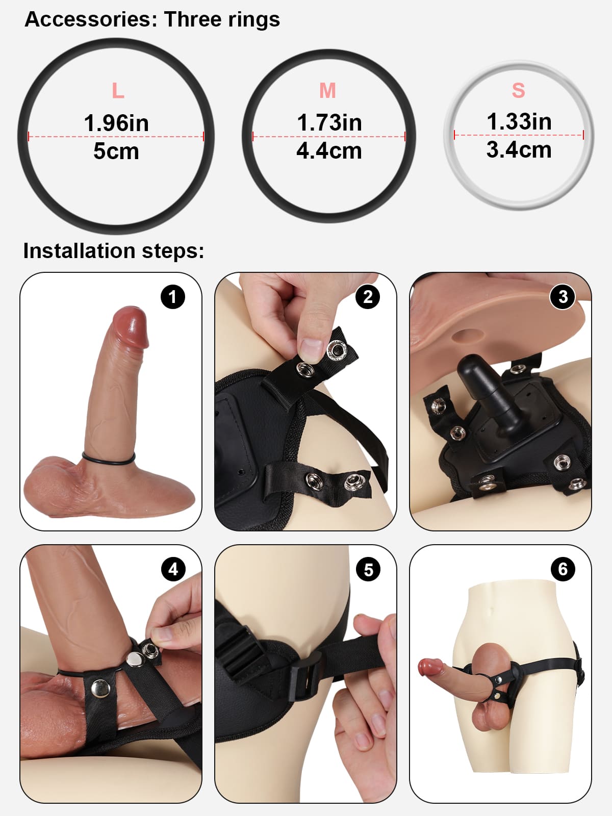 TPE + PU Leather Vac-U-Lock Strap On