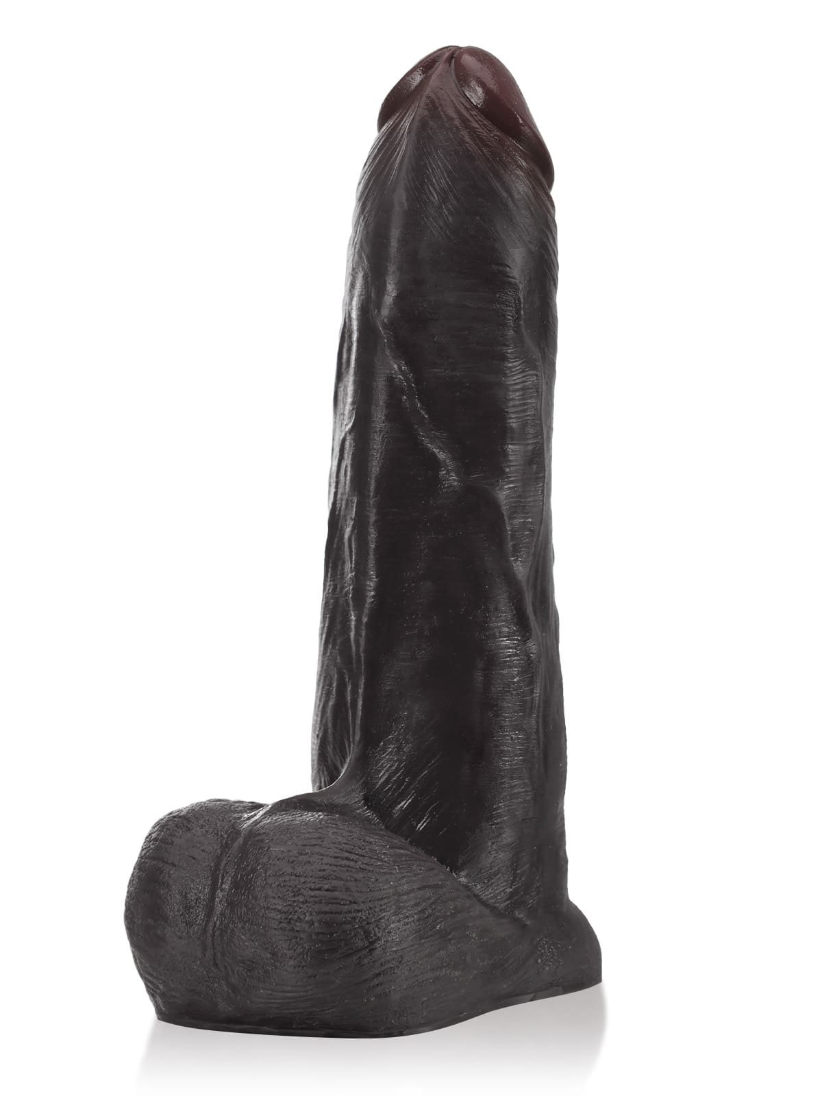 Phantom 9" x 2" Black Sliding Skin Vac-U-Lock Dildo With Moving Balls  & Suction Cup