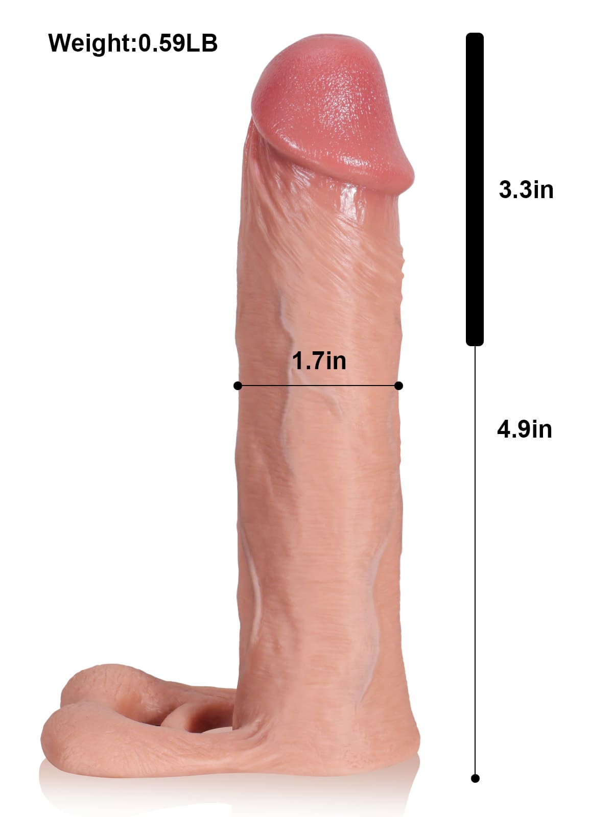 Brandon 8.1" x 1.7" Soft Realistic Huge Penis Extension Sleeve