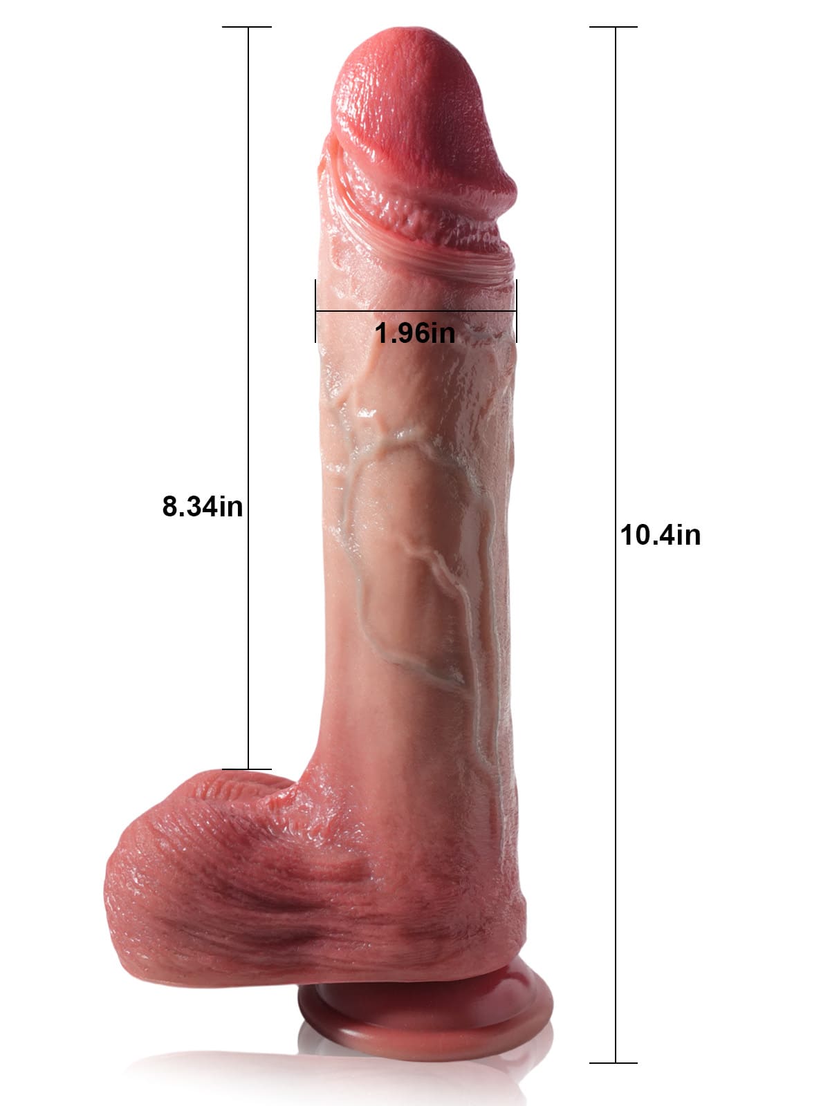 Grey 10'' x 1.9" Flesh 7 Modes Thrusting & 3 Modes Vibrating Dildo