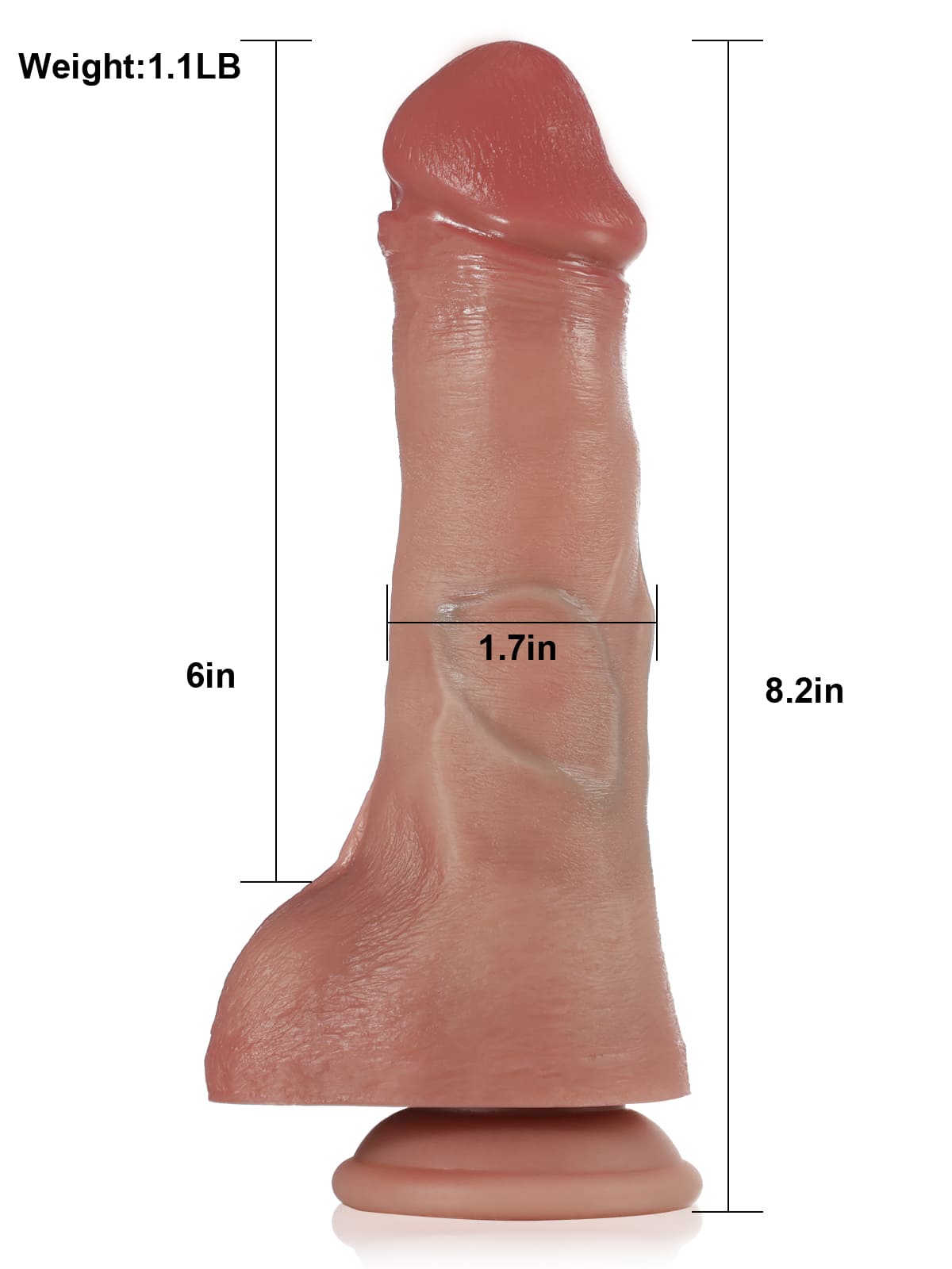 Joseph 8.2" x 1.7" Thrusting Pulsating Vibrating Heating Dildo