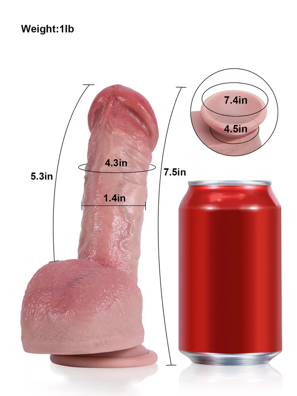 Kris 7.5" x 1.4" - Flesh Skin Realistic Small Skinny Dildo