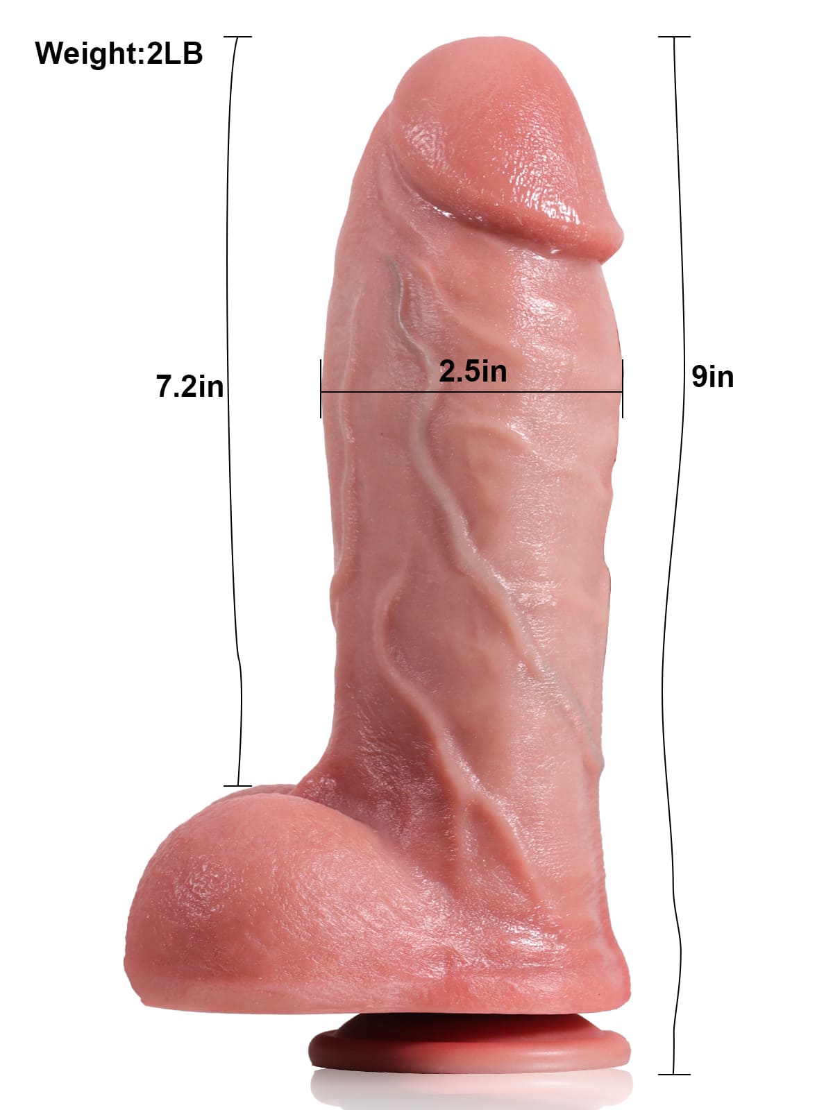 Mason 9" x 2.5" Thick Thrusting Dildo with Vibration, Heating & Remote Control