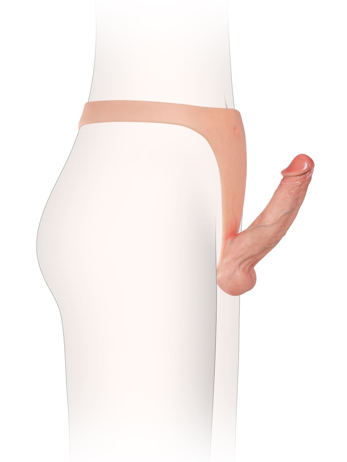 Nick 6.3" x 1.5" Realistic Silicone Strapped Dirty Penis, Sexy Thong Style With Dildo