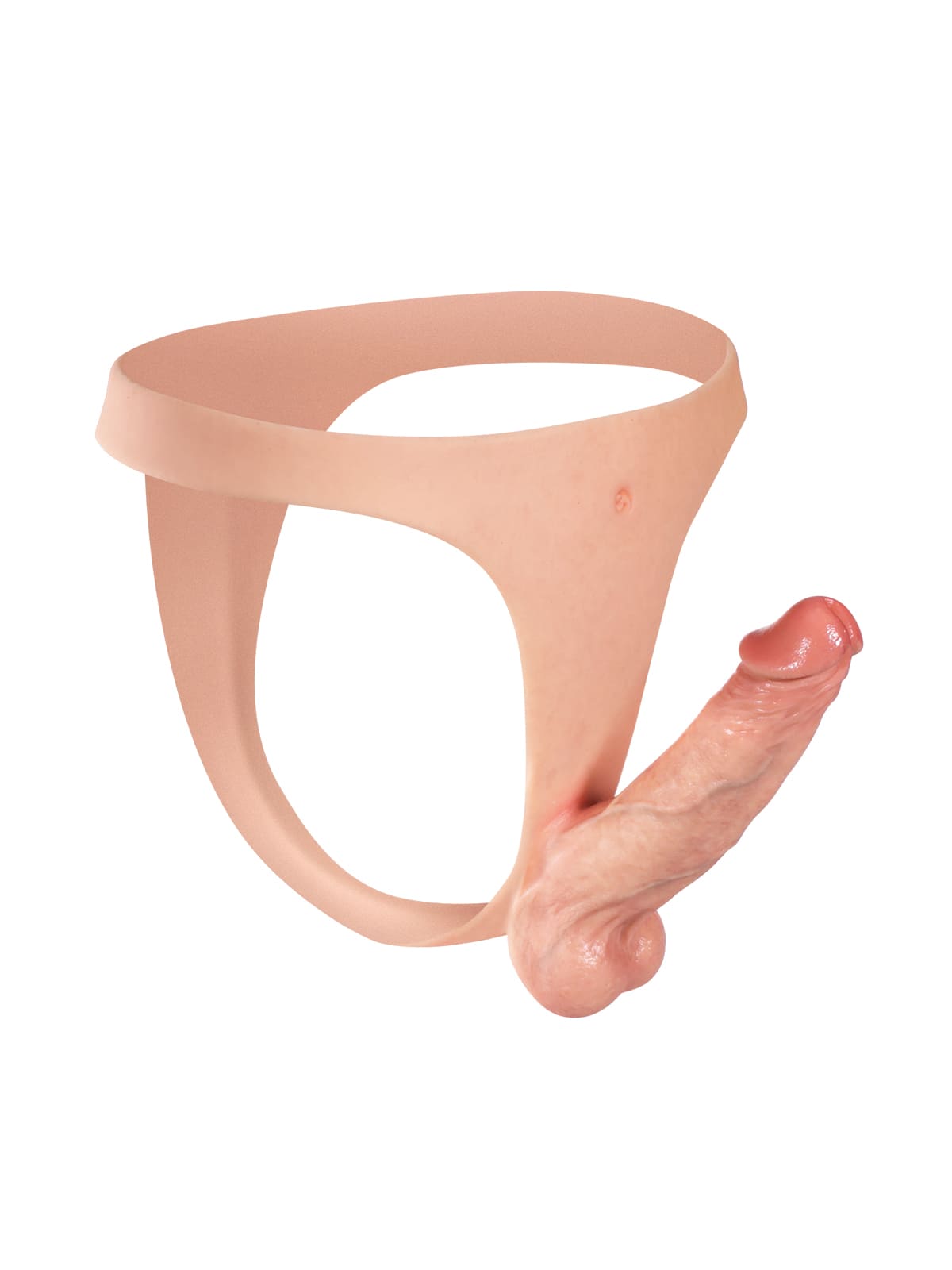 Nick 6.3" x 1.5" Realistic Silicone Strapped Dirty Penis, Sexy Thong Style With Dildo