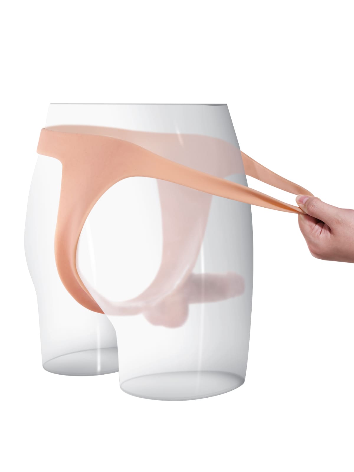 Nick 6.3" x 1.5" Realistic Silicone Strapped Dirty Penis, Sexy Thong Style With Dildo