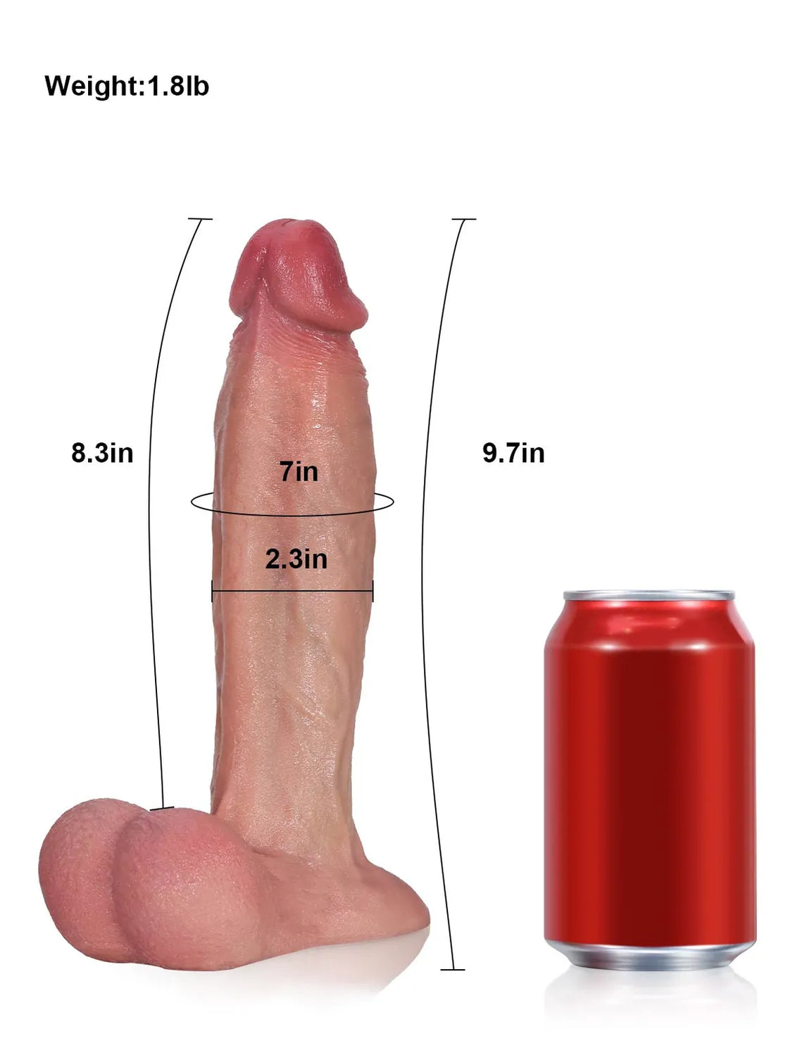 Elrond 9.7" x 2.3" Tapered Curved Dildo with Raised Ridge and Veins Vac U Lock Suction Cup