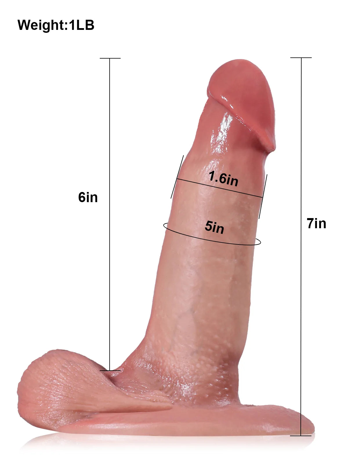 Tom 7" x 1.6"  Small Dildo Most Realistic Feeling Dildo With Foreskin & Balls
