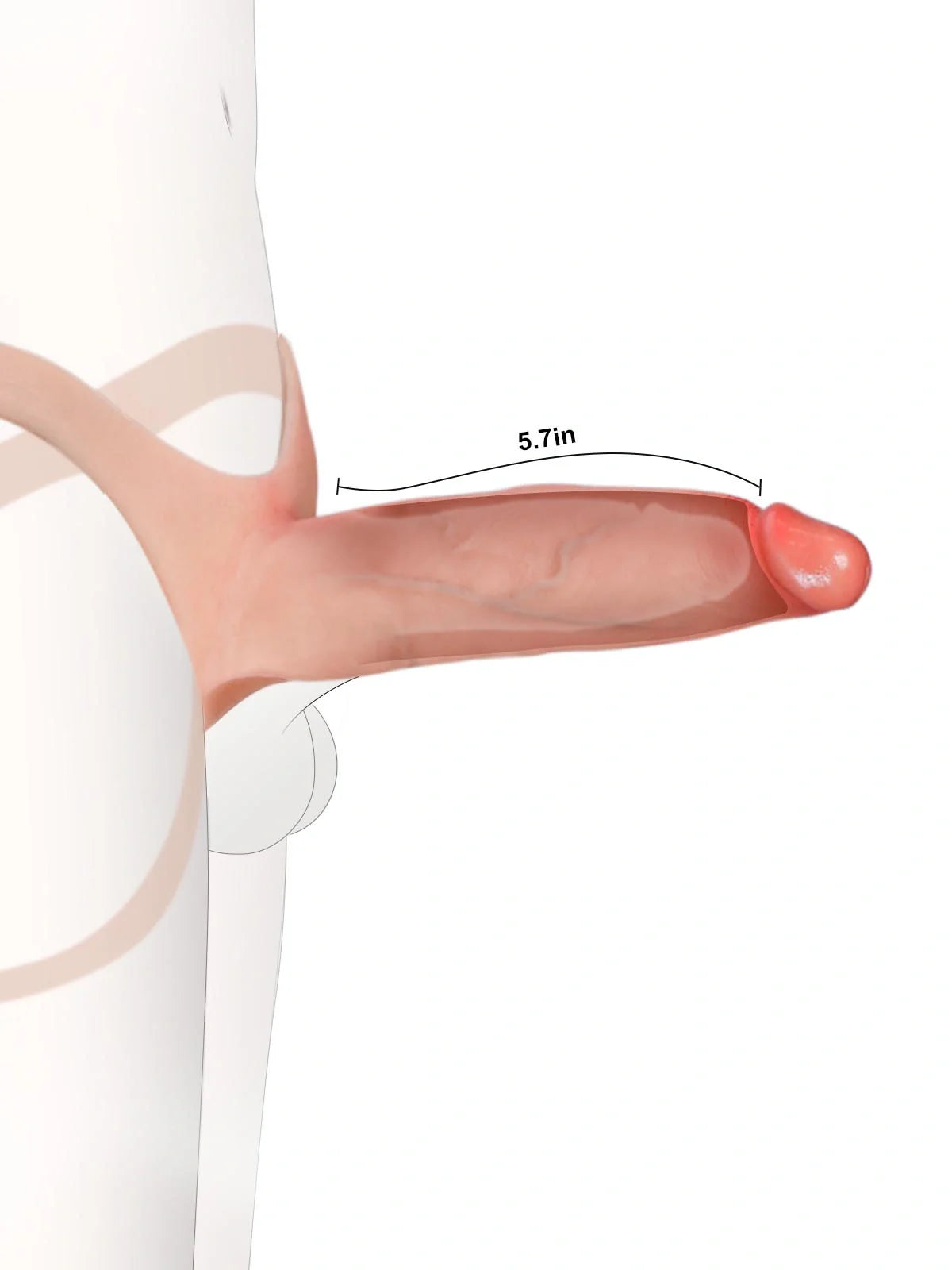 Emberfall 7.5" x 2" Hollow Strap-On with Penis Extension Sleeve For Women, Men, and Couples • ED Support • Wearable Design