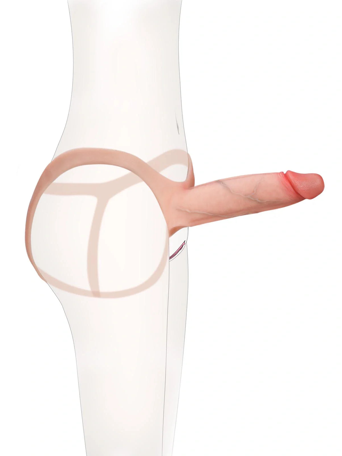 Seraphine 8.3" x 2.2" Wearable Hollow Dildo Strap-On • Penis Extender • ED Sleeve • For Women & Men