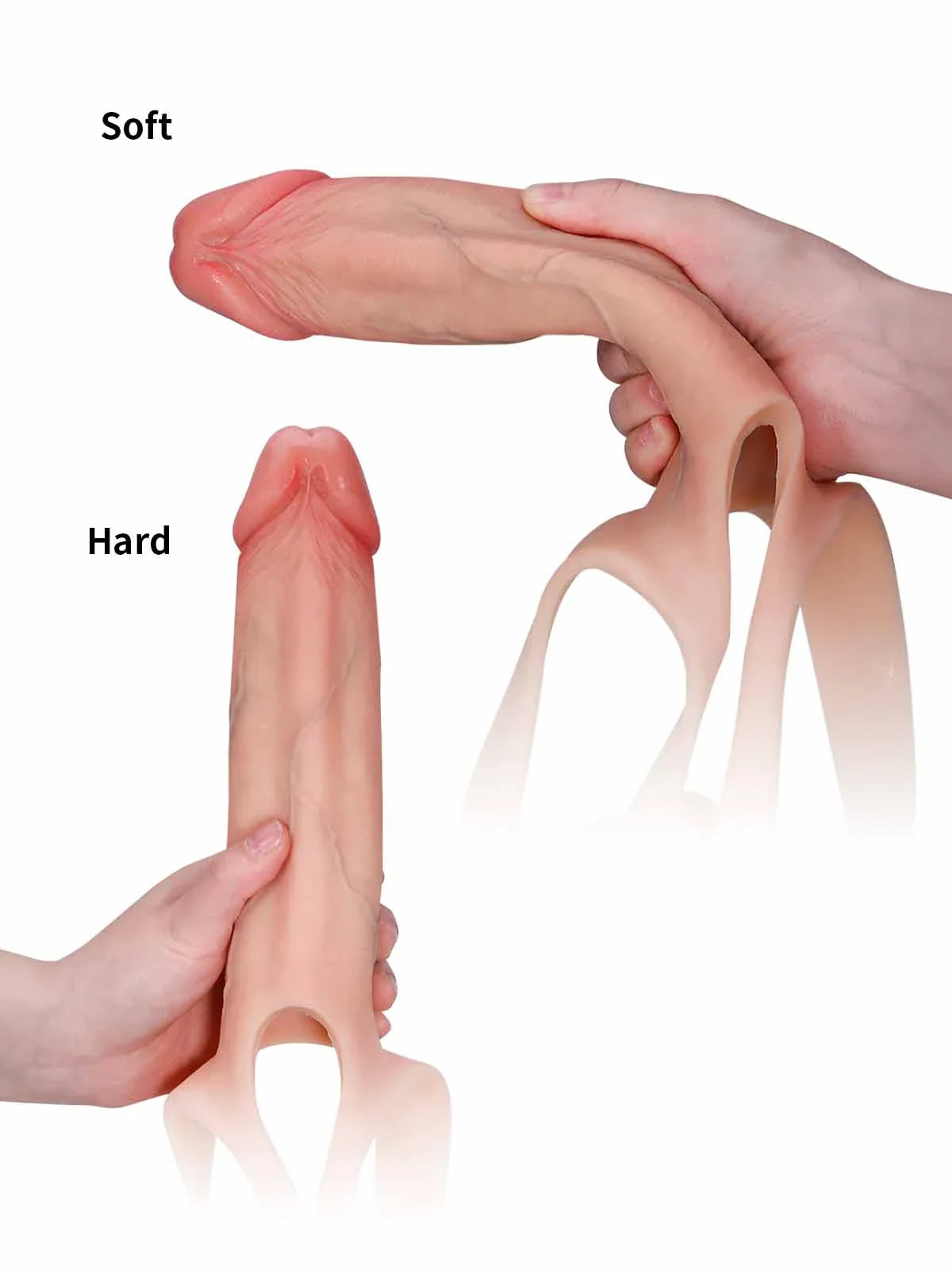 Seraphine 8.3" x 2.2" Wearable Hollow Dildo Strap-On • Penis Extender • ED Sleeve • For Women & Men