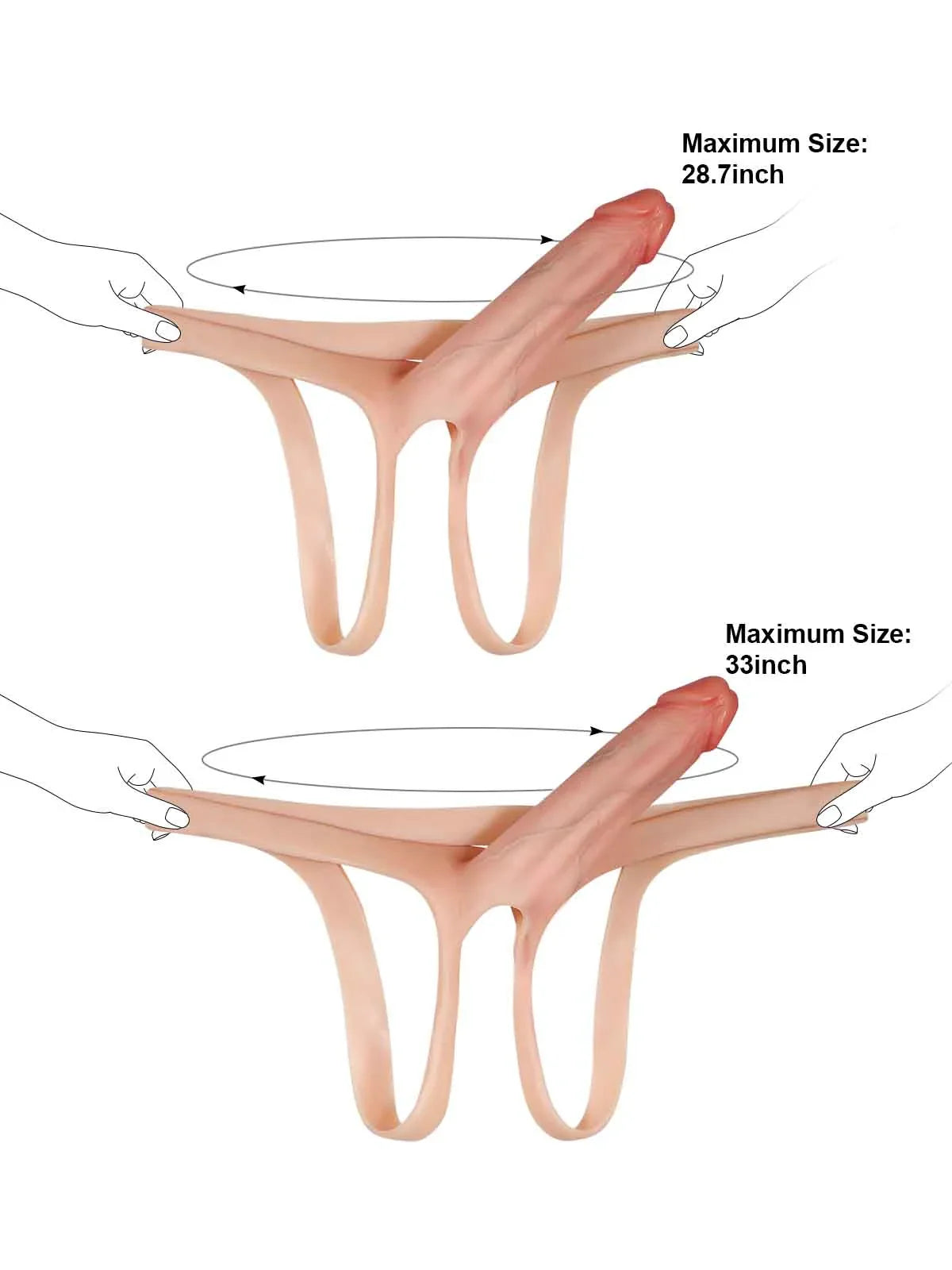 Seraphine 8.3" x 2.2" Wearable Hollow Dildo Strap-On • Penis Extender • ED Sleeve • For Women & Men
