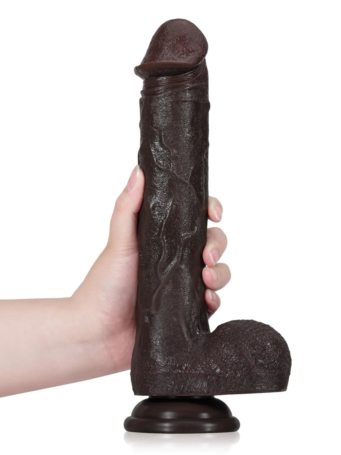 Adrianus 11" x 1.9" Black Big Vibrating Thrusting Dildo 7 Modes Thrusting & 3 Modes Vibrating